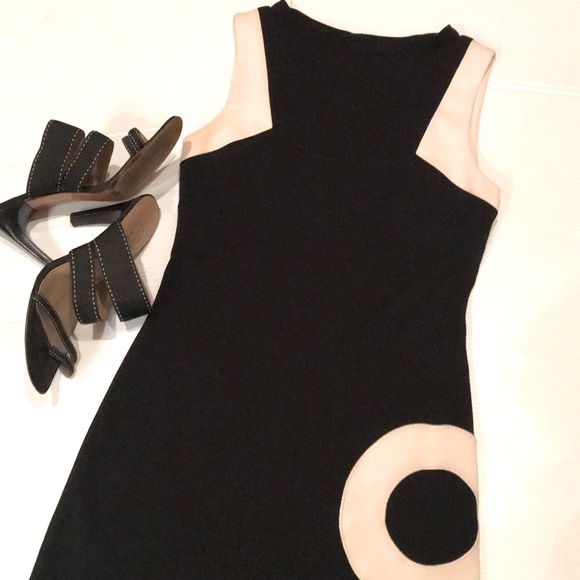 A.B.S by Allen Swartz Mod Blk/Cream  Midi Dress Womens Size Small - Picture 2 of 8